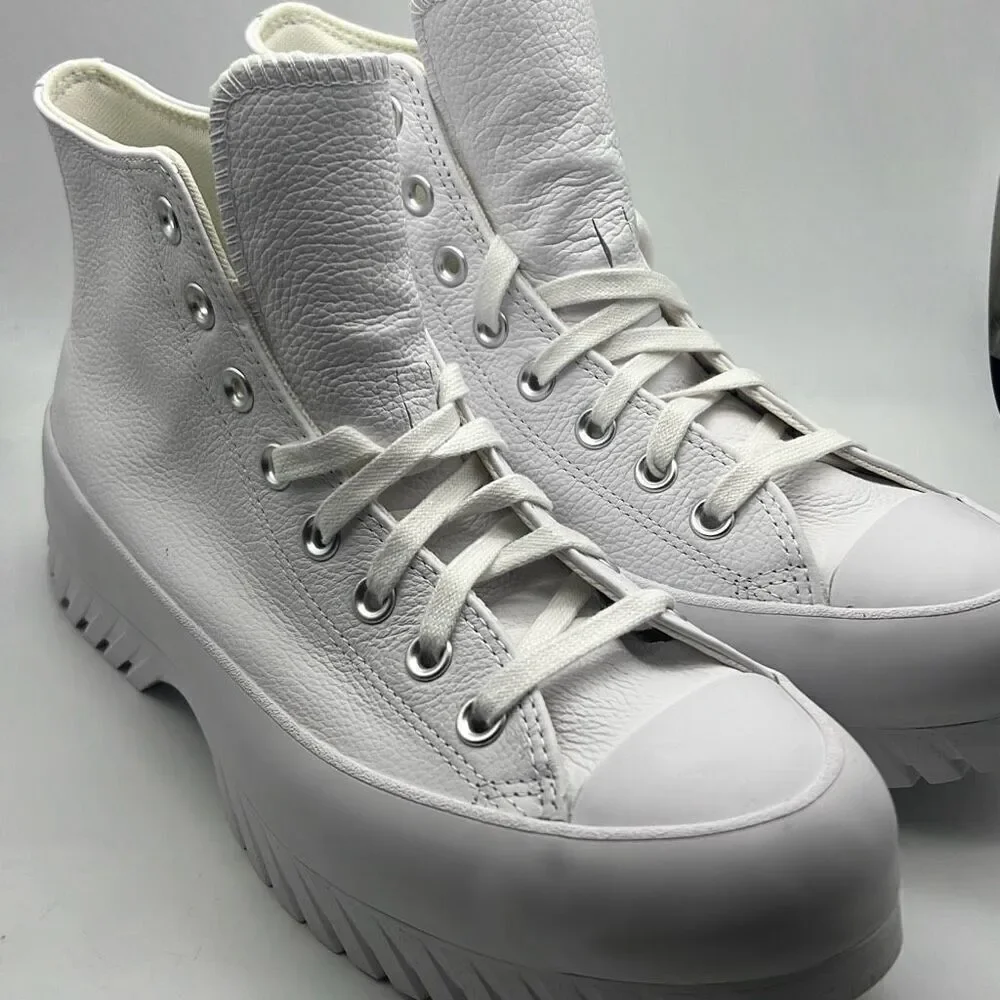 Converse Chuck Taylor All Star Leather Lugged 2.0 White Sneakers Men 8.5 / W10.5 - Picture 3 of 9